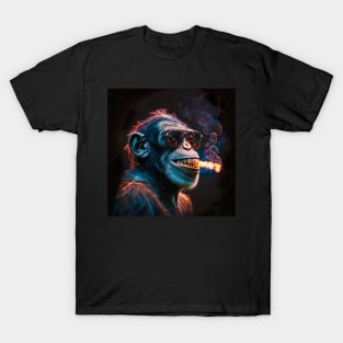 Smoking monkey, generative AI T-Shirt